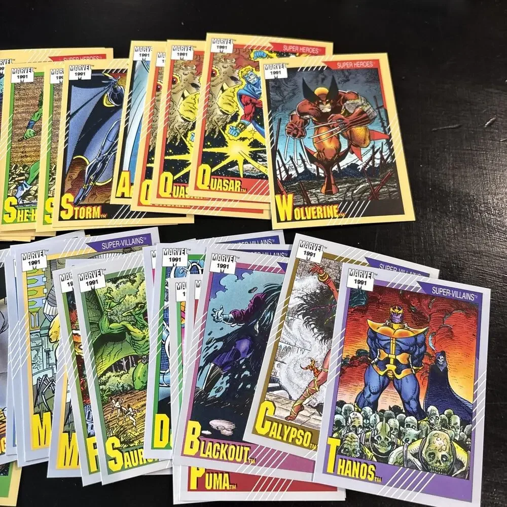 1991 Marvel Set Base Cards 93 Cards Excellent Condition